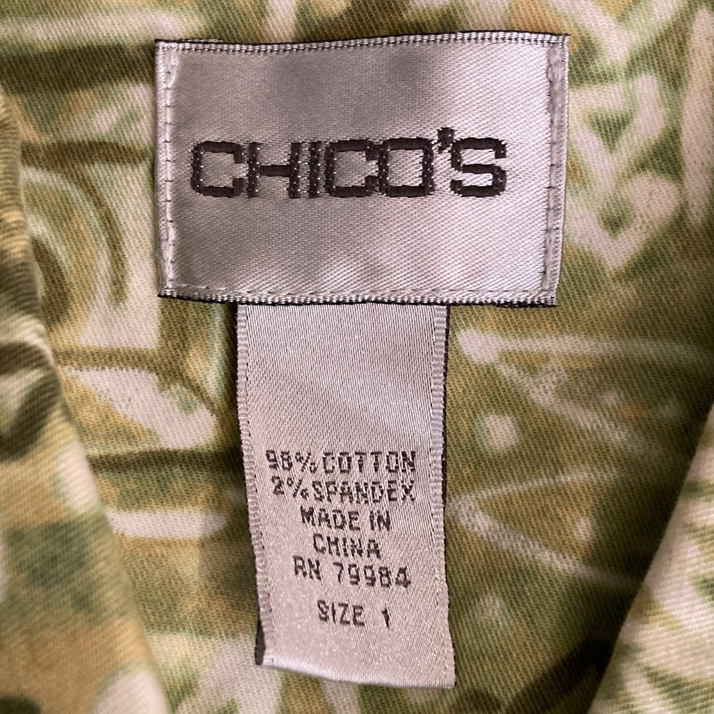 Chico's Olive Patterned Utility Jacket - image 3